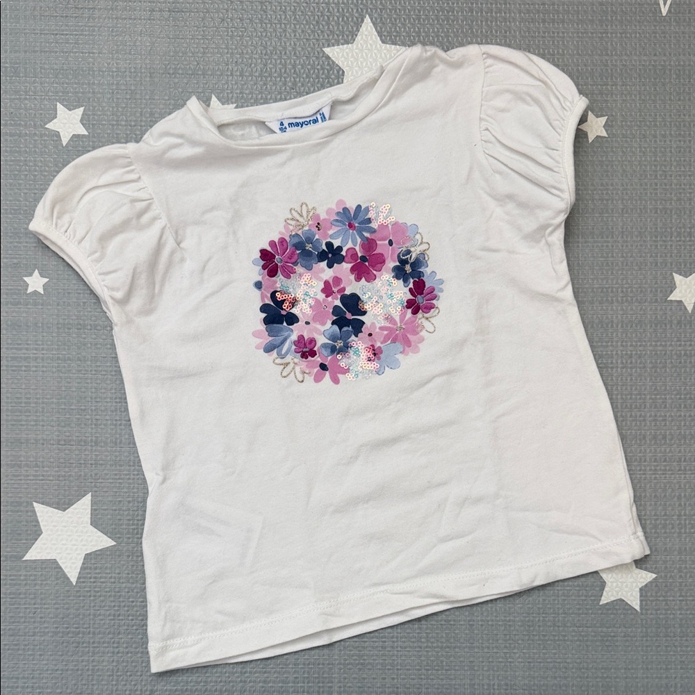 Mayoral - Floral Sequin Tee, 4 years